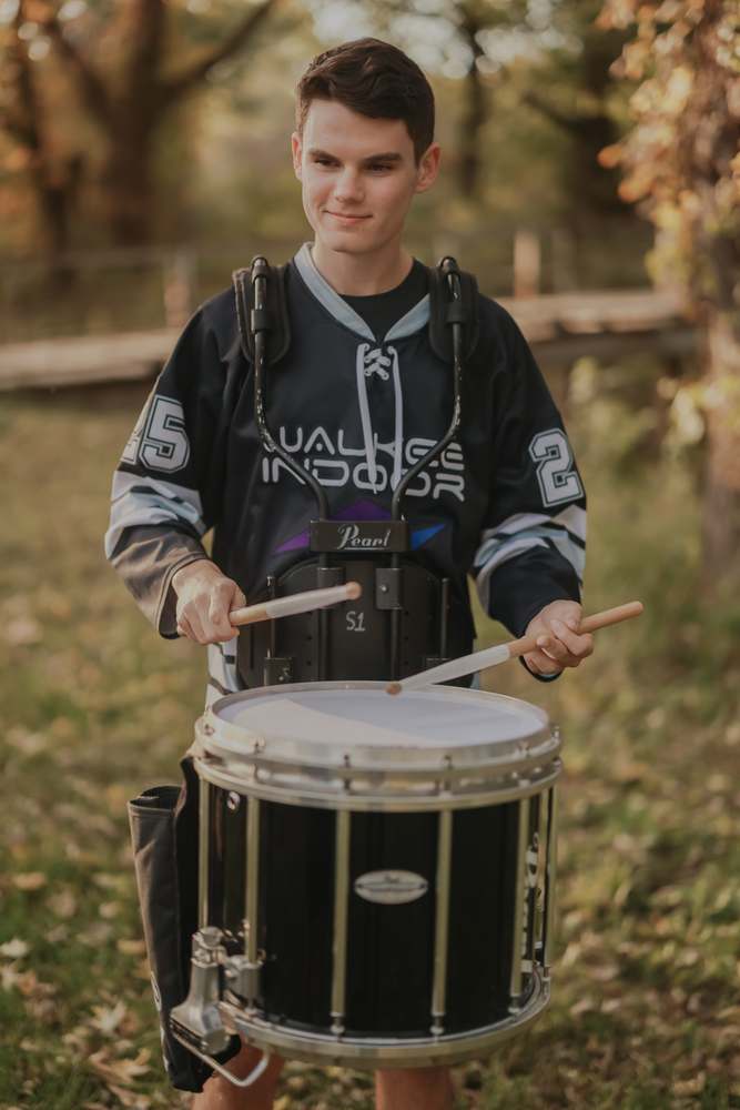 Marching snare at golden hour