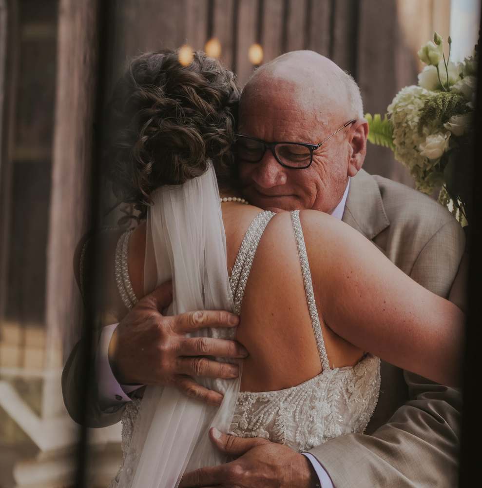 A father's first look with his daughter