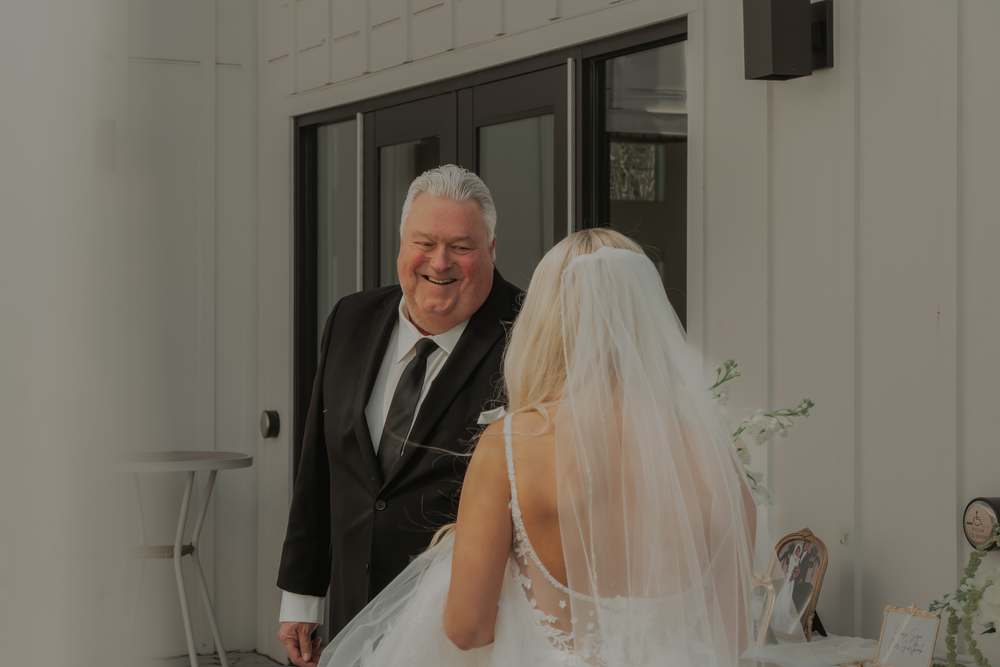 Walking the bride out to the first look