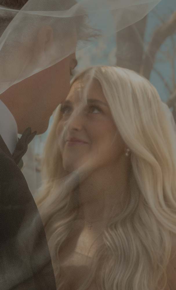 The bride beneath her veil