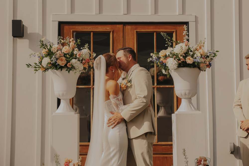 The first kiss as a married couple