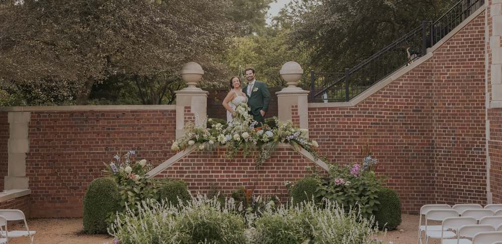 The ceremony terrace above the walled garden